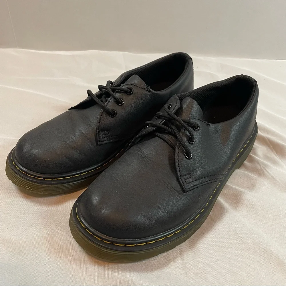 Dr. Martens 1461 J Junior Black Softy T Leather Oxford Shoes Size 3 US
